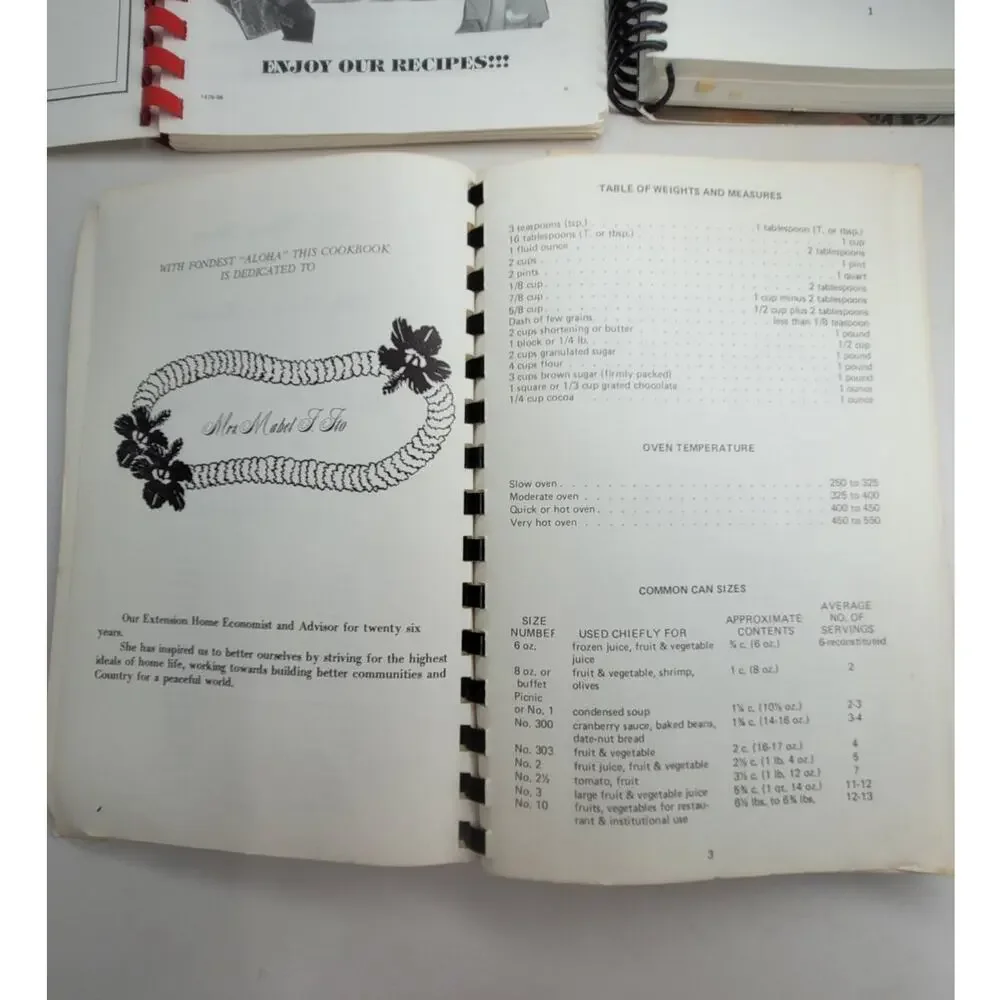 Vintage Hawaiian Spiral Bound Recipe Cookbooks Set of 3‎
